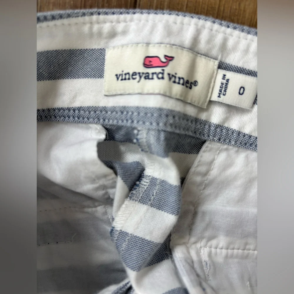 Vineyard Vines preppy coastal crossover striped skirt size 0 blue and white - Picture 9 of 10